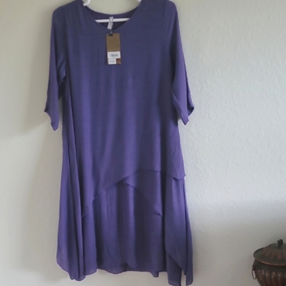Aria Purple Midi Dress. Athena Lagenlook Scandi Girl. Sz.L NWT. - Picture 10 of 14